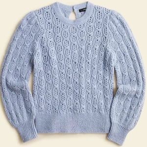 J Crew Balloon-sleeve cable-knit sweater Size XS